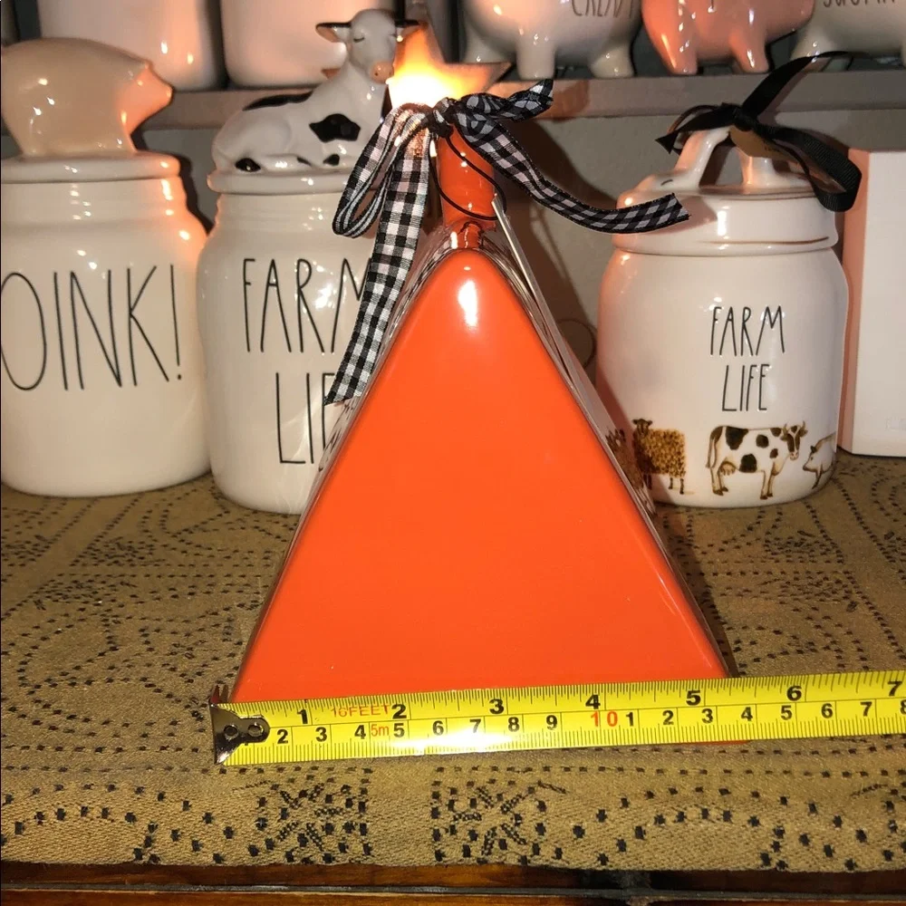 Rae Dunn INTO THE WILD Tent Shaped Birdhouse Orange